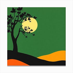 Tree On A Hill Canvas Print