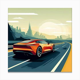 Vector Automobile Vehicle Transport Speed Drive Road Motion Fast Engine Wheel Design Sty (6) Canvas Print