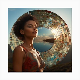 Afro-American Woman In A Mosaic Canvas Print