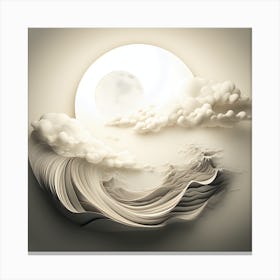 Moon And Clouds Canvas Print