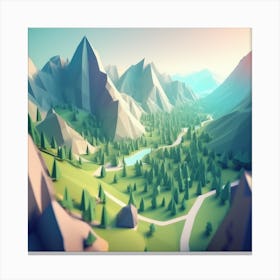 Low Poly Landscape 2 Canvas Print