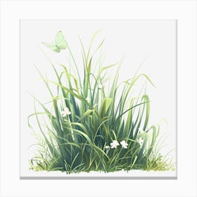 Watercolor-Spring-Grass-Clipart.11 Canvas Print