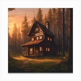 House In The Woods Canvas Print