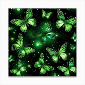 Green Butterflies Canvas Print