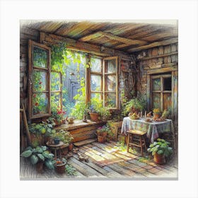 Room In Old House Canvas Print