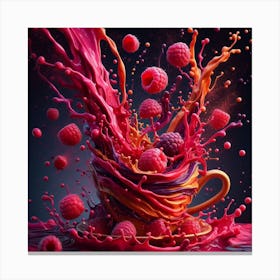 Splashing Berries Canvas Print