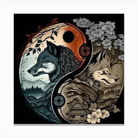 Yin Yang Wolf Canvas Print