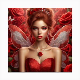 Mermaid With Roses Canvas Print