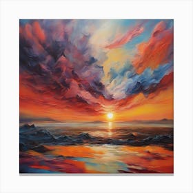 Sunset Over The Sea Canvas Print