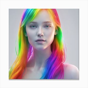 Rainbow Haired Girl 1 Canvas Print