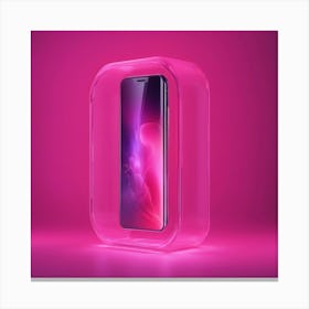 Furniture Design, Tall Mobilephone, Inflatable, Fluorescent Viva Magenta Inside, Transparent, Concep (3) Canvas Print