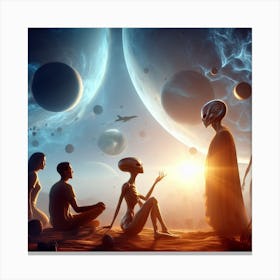 Human Meets Aliens 3 Canvas Print