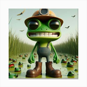 Frog in Hat 1 Canvas Print