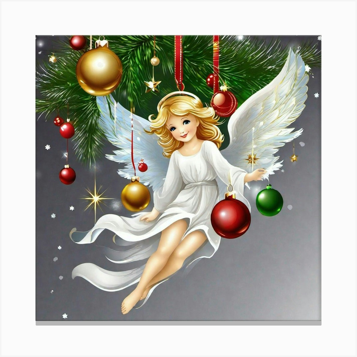 Angel Christmas Tree 1 Canvas Print by Noctarius - Fy