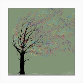 Tree Music Grades Flying Flight Canvas Print