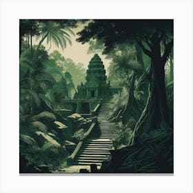 Illustration, Jungle landscape 1 Canvas Print