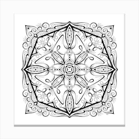 Mandala Hand Drawn Motif Canvas Print