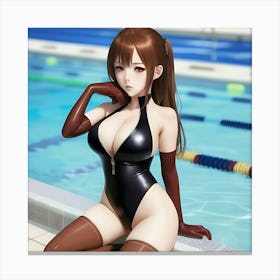 Sexy Girl In Swimsuit Canvas Print