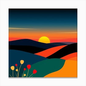 Sunset Landscape Canvas Print