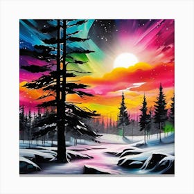 Aurora Night Sky Canvas Print