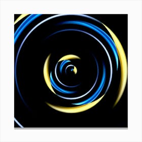 Blue And Yellow Spiral Canvas Print