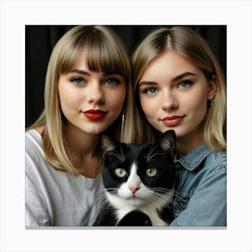 Default Taylor And Smudge The Cat Meme Art 2 Canvas Print