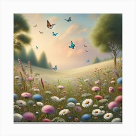 Butterflies In The Meadow Canvas Print