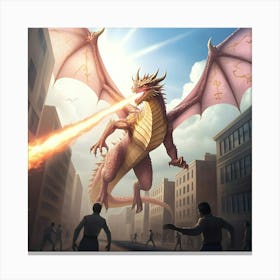 Rise Of The Pink Dragons By Land 1 Canvas Print