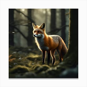 Fox In The Forest 78 Canvas Print