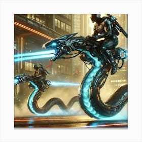 A Futuristic Sci Fi Scene Showing Serpent Riders I Canvas Print