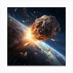 Asteroid Impact On Earth 2 Canvas Print