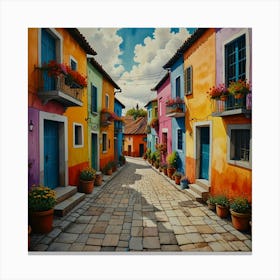 Colorful Houses Canvas Print