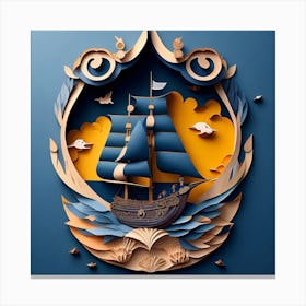 Paper art navy 08 Canvas Print