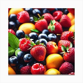 Close Up Of Berries Canvas Print