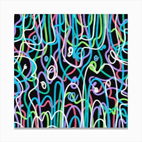 Neon Abstract Shapes Canvas Print