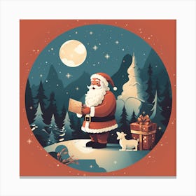 Santa Claus In The Forest Christmas Canvas Print