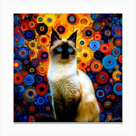 Kitty Daisy - Siamese Cat Canvas Print