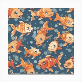Goldfish Seamless Pattern Canvas Print