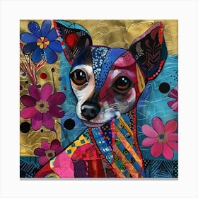 Patchwork Quilted Dog 1 Canvas Print