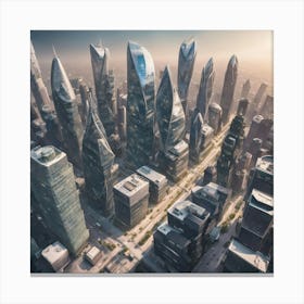 Futuristic Cityscape 42 Canvas Print