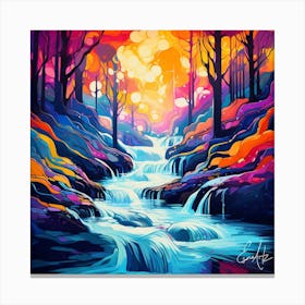 Colorful River Landscape Canvas Print