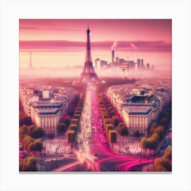 Paris At Sunset Canvas Print