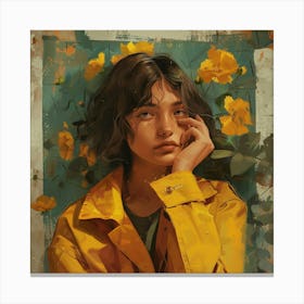 Girl In Yellow Jacket Canvas Print