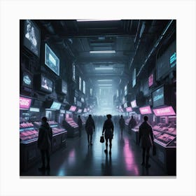 Futuristic Shopping Mall Canvas Print