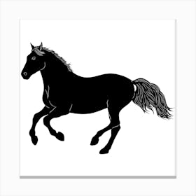 Black Horse Silhouette Canvas Print