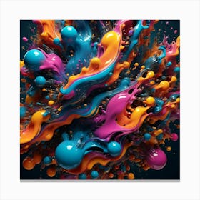 Abstract Colorful Paint Splash Canvas Print
