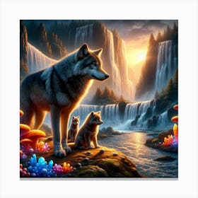Beautiful AI Wolf Art Canvas Print
