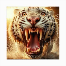 Tiger Roaring 3 Canvas Print