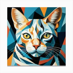 Geometric Cat 2 Canvas Print