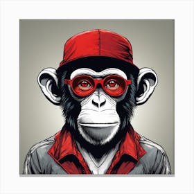 Monkey With Glasses Canvas Print